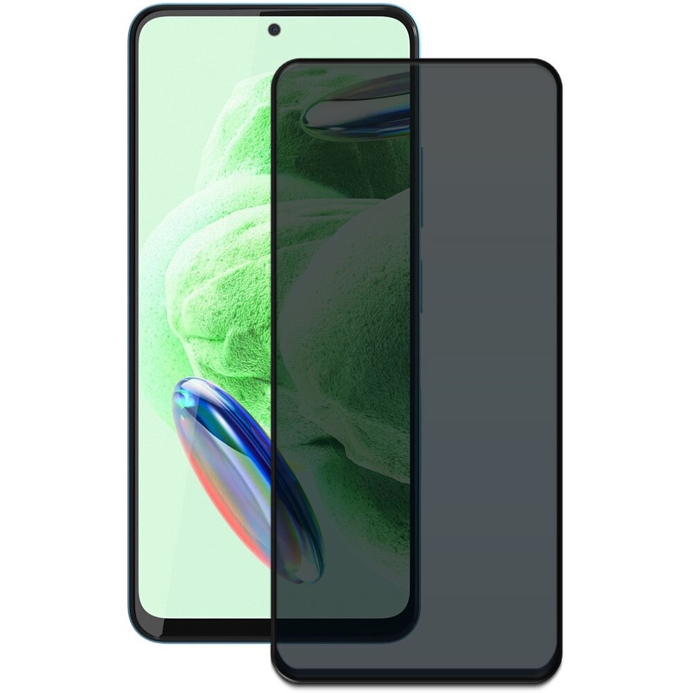 Folie din sticla securizata pentru Xiaomi Redmi Note 12 5G, HAMSTERBOX Privacy Shield, Protectie completa ecran, Full face, Aplicare rapida, Case Friendly, Negru
