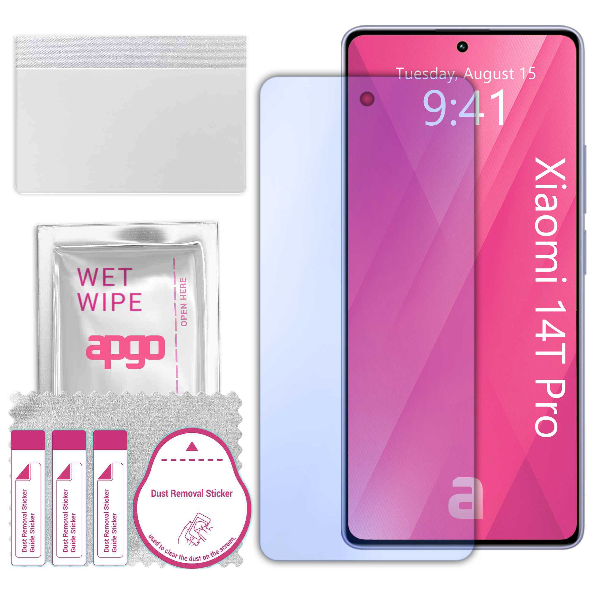 Sticla de protectie apgo pentru Xiaomi 14T Pro – sticla hibrida, securizata pentru display, lucioasa, pro flexible Hybrid Glass, 9H, full glue