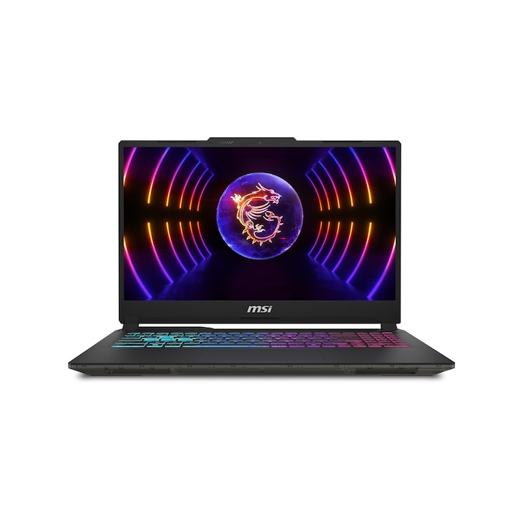 Laptop MSI Cyborg 15 A13, 15.6" Full HD, Intel® Core™ i5 13420H pana la 4.6 GHz, 16 GB RAM DDR5 5200, 512 GB SSD, NVIDIA® GeForce® RTX 4050 6 GB, Free Dos, Translucent Black 512 GB