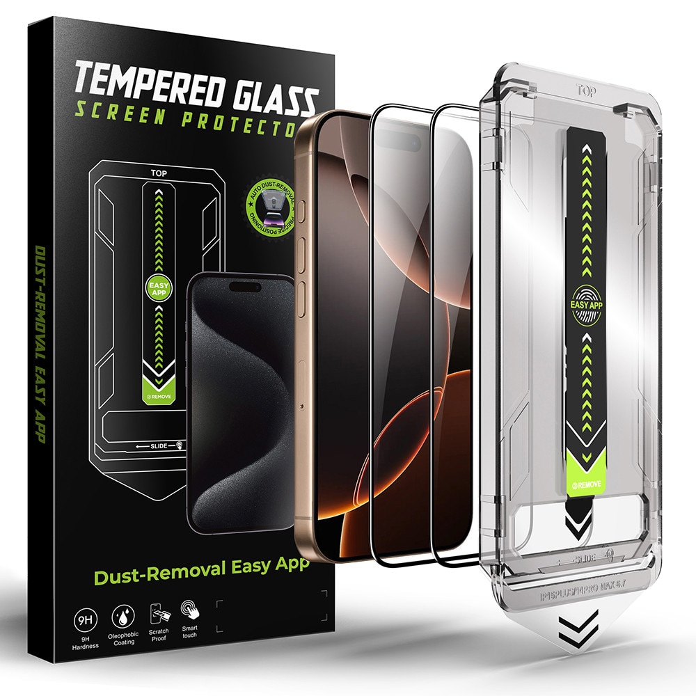 Folie pentru iPhone 16 Pro / iPhone 17 (set 2) - Techsuit TitanGlass FullCover - Black