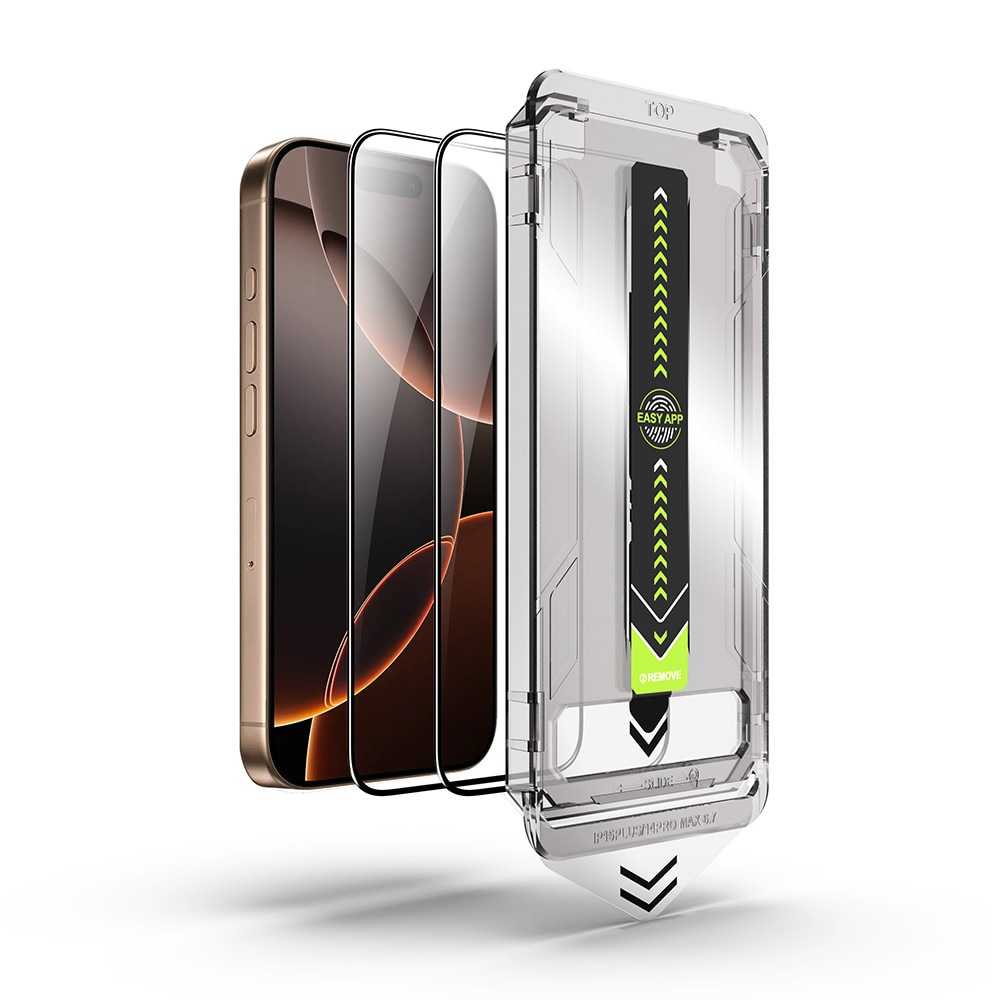 Folie pentru iPhone 16 Pro / iPhone 17 (set 2) - Techsuit TitanGlass FullCover - Black