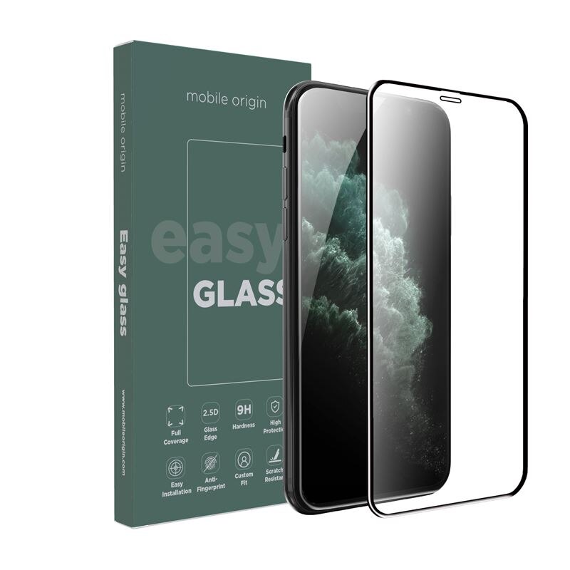 Folie sticla Mobile Origin EasyGlass compatibila cu iPhone 11 Pro/X/XS Black