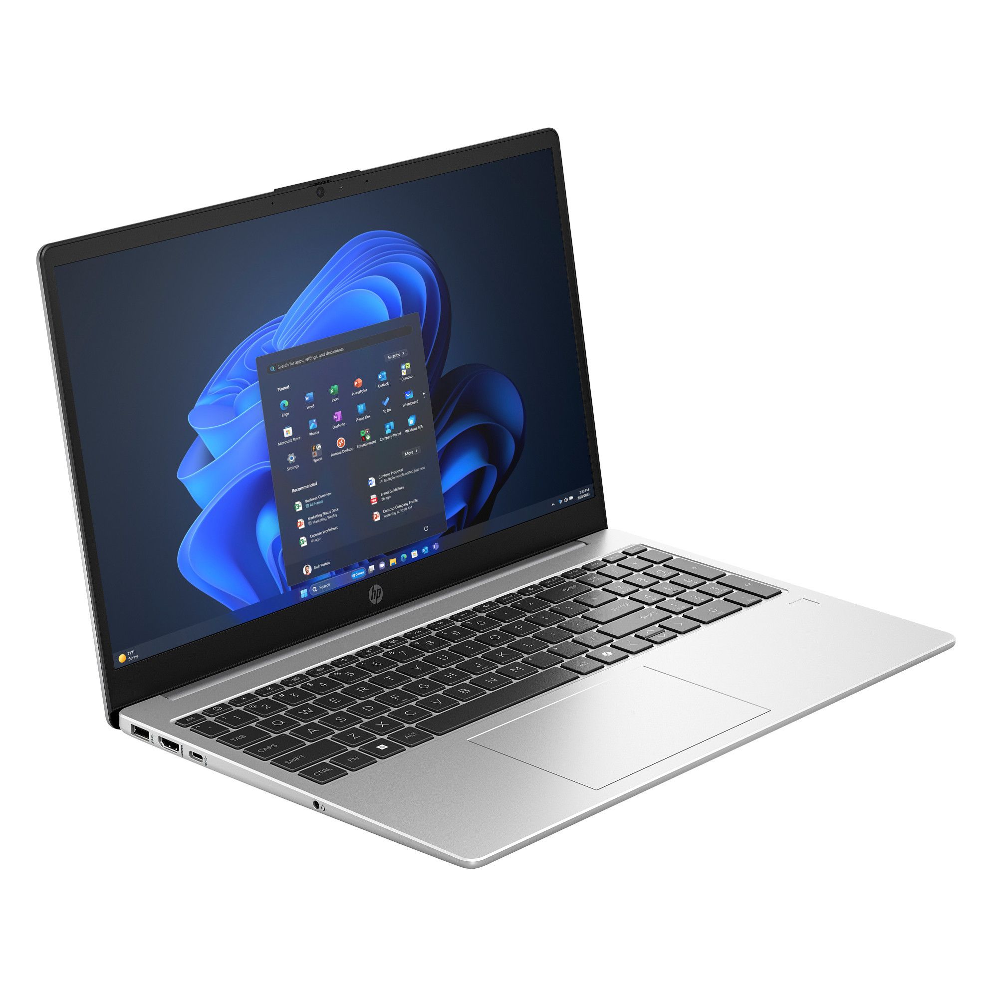 Laptop HP 250R G10, 15.6 inch FHD, Intel Core 5-120U 10-Core, RAM 16GB, SSD 512GB, Turbo Silver, 35.98x23.6x1.17cm