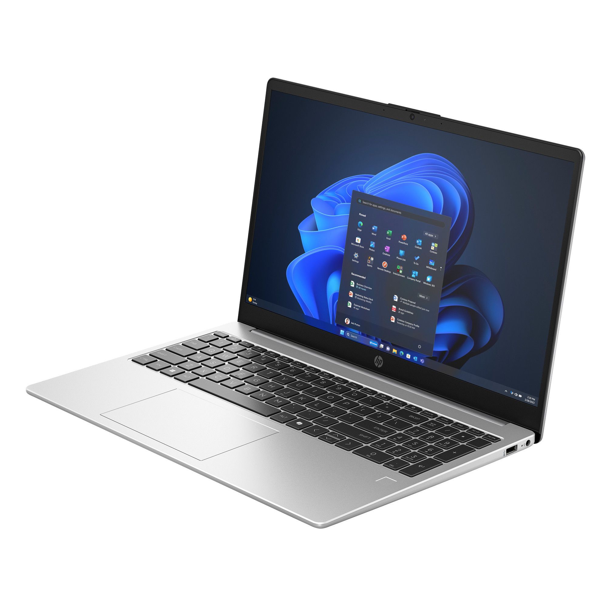 Laptop HP 250R G10, 15.6 inch FHD, Intel Core 5-120U 10-Core, RAM 16GB, SSD 512GB, Turbo Silver, 35.98x23.6x1.17cm