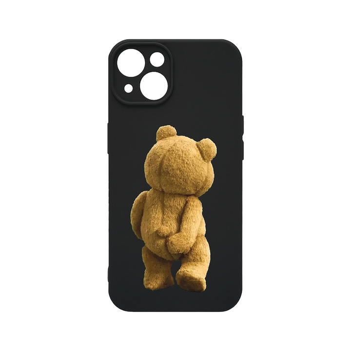 BestCase® Husa Slim Premium Silicon 1.2MM, Compatibila Cu Apple iPhone 13, Teddy Bear Hidden Shot, Microfibra in interior, Antisoc, Protectie camera si ecran, PB 1441