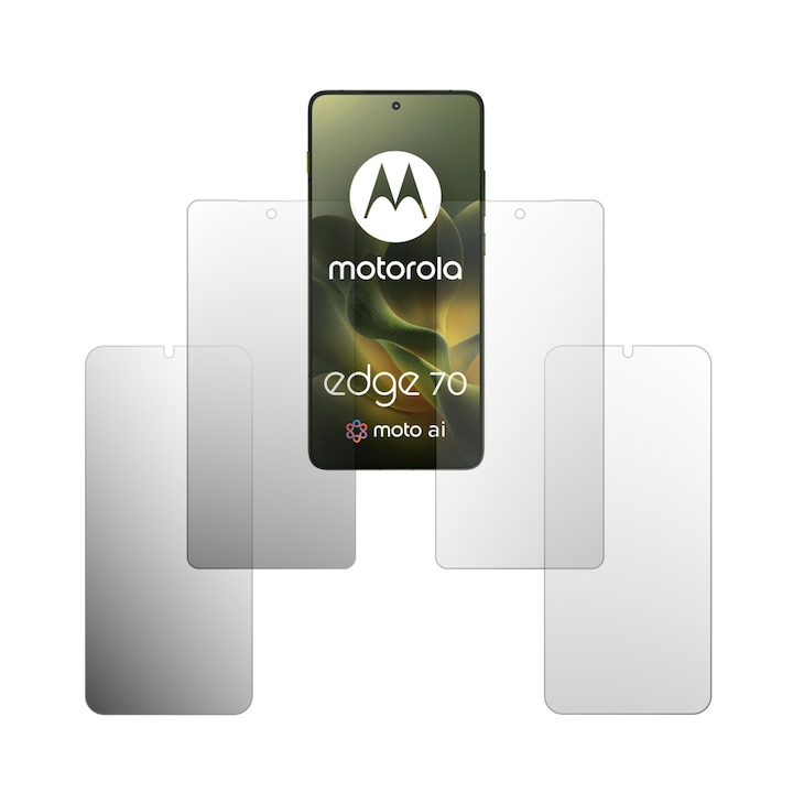 Set 4X Folie Protectie Ecran Folie24, pentru Motorola Edge 70, 2X Ultra-Clear + 2X Mate, Acoperire Full-Display si Case-Friendly, Adezive, Flexibile cu Auto Regenerare