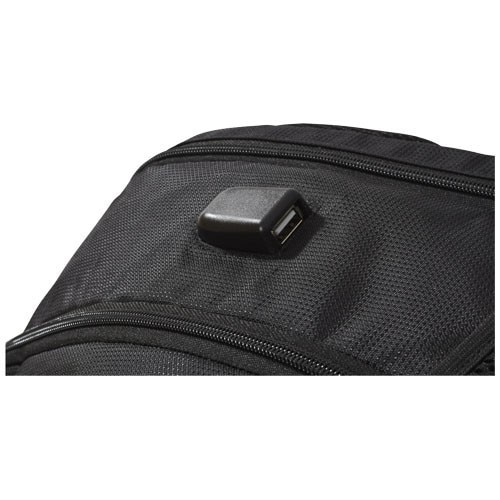 Rucsac Laptop pentru calatorii cu avionul, Everestus, 15 inch, nylon si pvc, negru, saculet si eticheta bagaj incluse