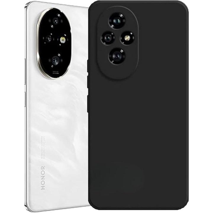 BestCase® Husa 0.8MM Slim Silicon, Compatibila Cu Honor 200, Rezistenta la uzura, Protectie Camera, Negru mat