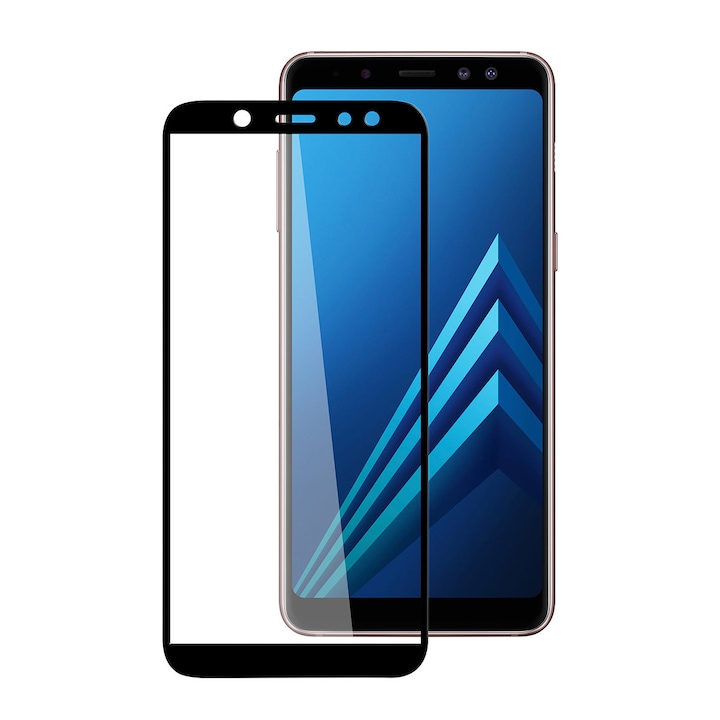 Folie din sticla securizata cu margini negre pentru Samsung Galaxy A6 2018