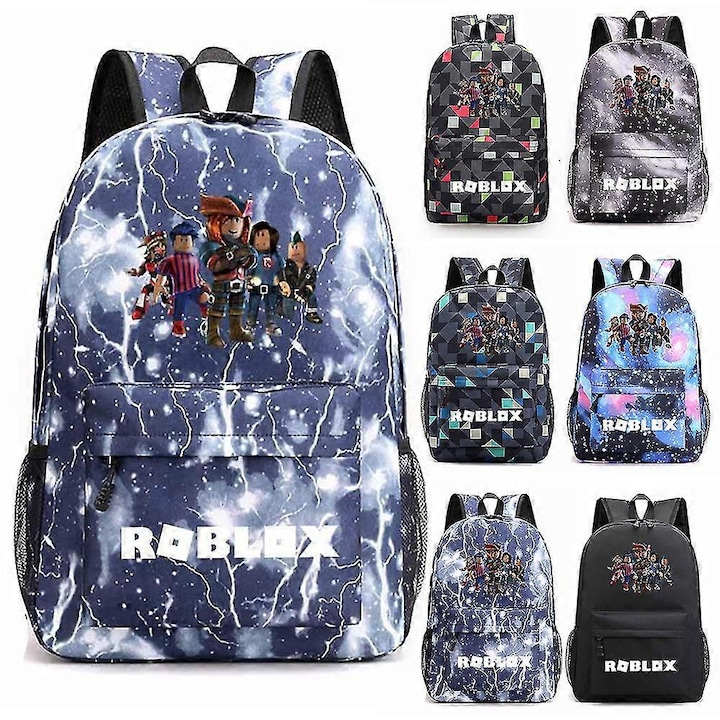 Rucsac laptop multicolor Roblox Galaxy, capacitate mare, 45x18x31cm, impermeabil, usor