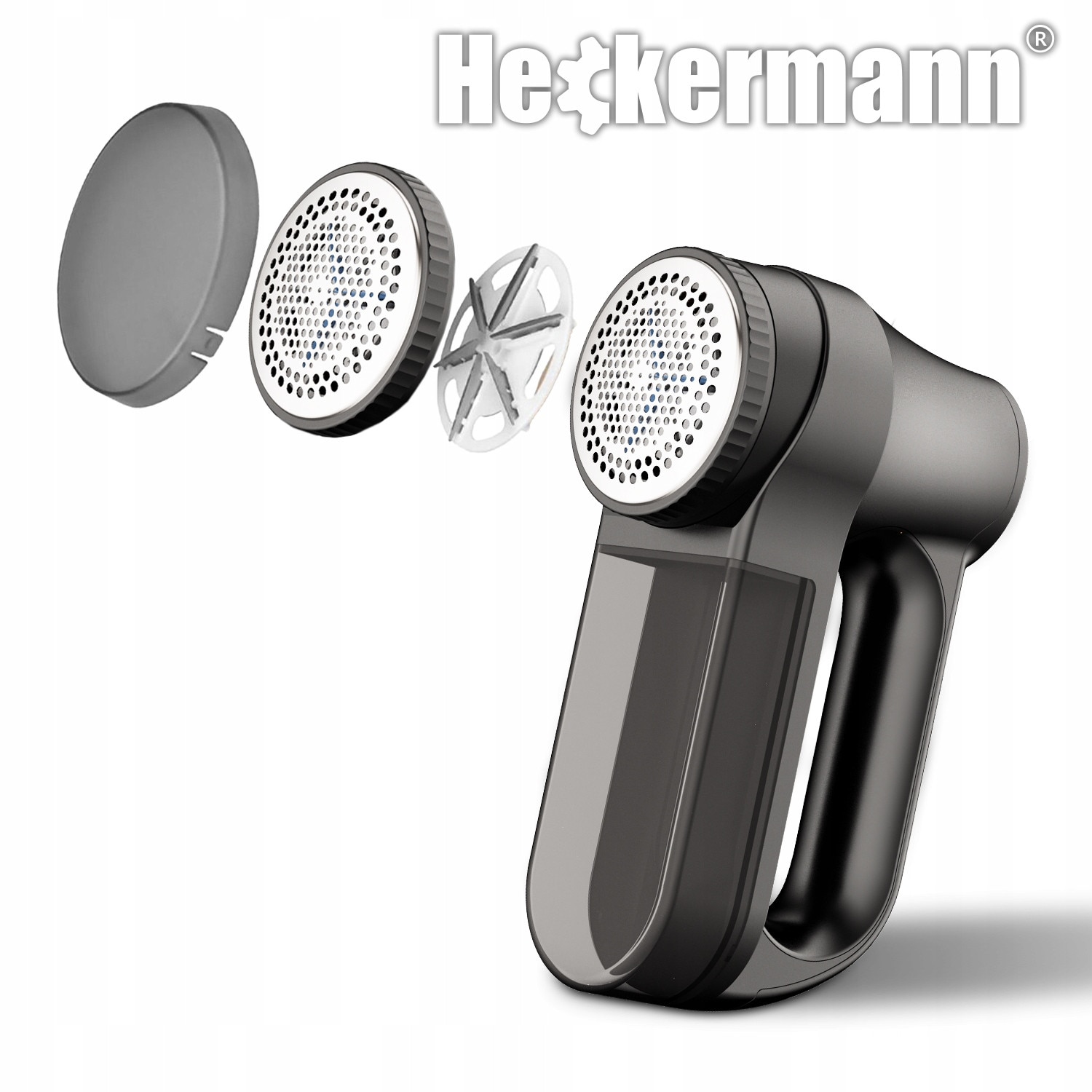 Aspirator textil Heckermann cu 2 lame, 1200mAh, 3 viteze, negru