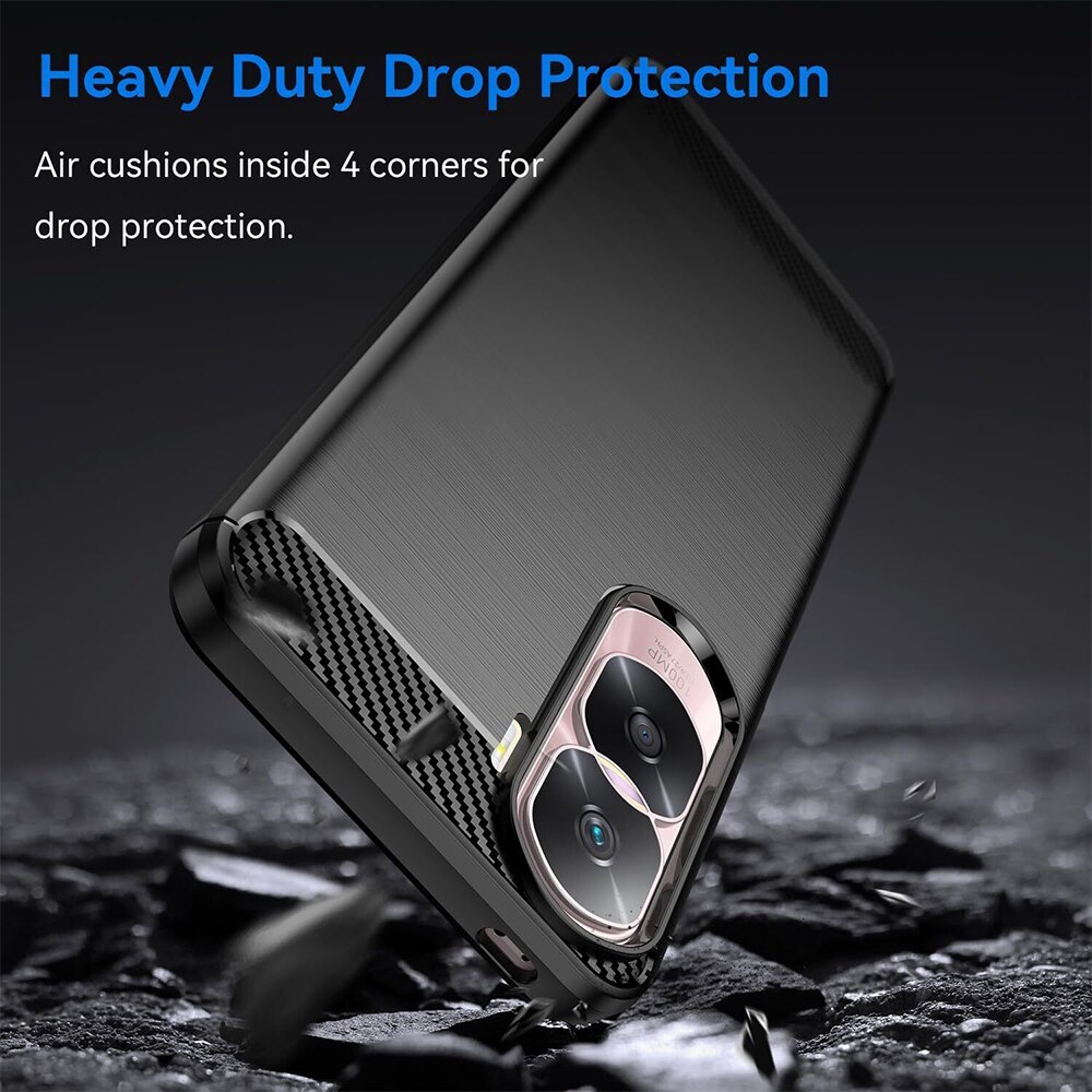 Husa Pentru Telefon Carbon, Compatibila cu Honor 90 Lite, Armored Shockproof G-Tech, Finisaj Mat, Negru