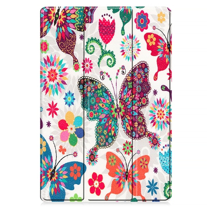 Husa tableta din piele pentru Huawei MatePad 11.5, Protectie Completa, Functie de Stand, Alb/Multicolor