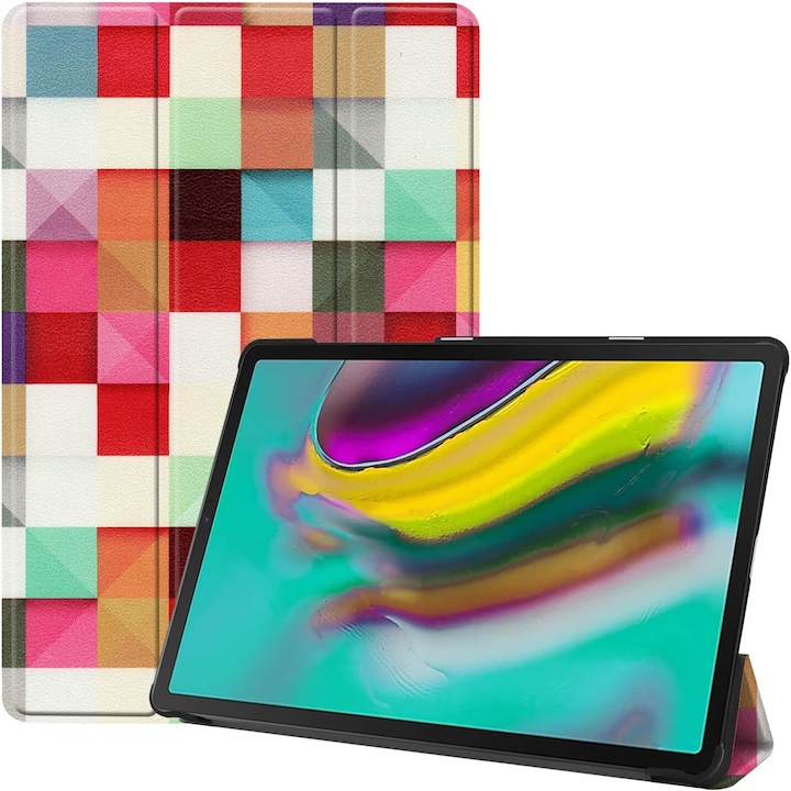 Husa pentru tableta Nokia T21 2022, 10, 4inch, Slim, Smart Cover, Trifold, Sigloo, model Mosaic