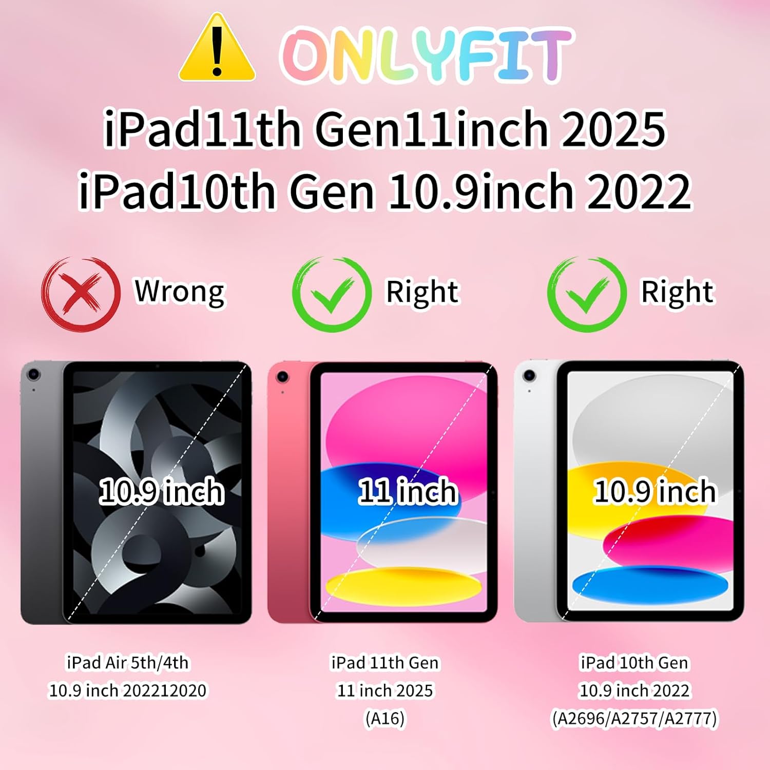 Husa de protectie pentru iPad Gen11, 11inch 2025 A16 si Gen 10, 10, 9 inch 2022, cu stand stil fluture, suport pix, margini intarite, curea de umar, carcasa rezistenta la socuri, roz
