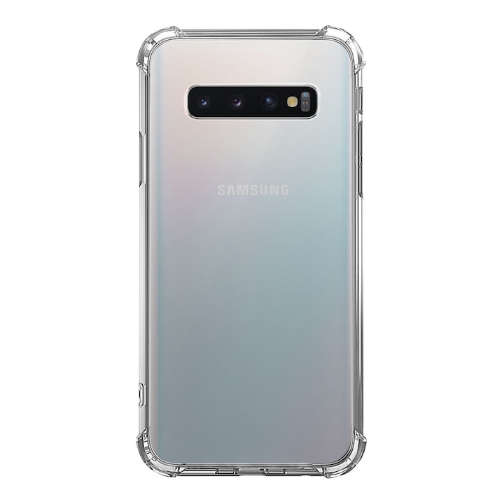 Husa antisoc Samsung S10 5G - transparenta, silicon, colturi Anti-Drop, spate plastic, iShield Clear