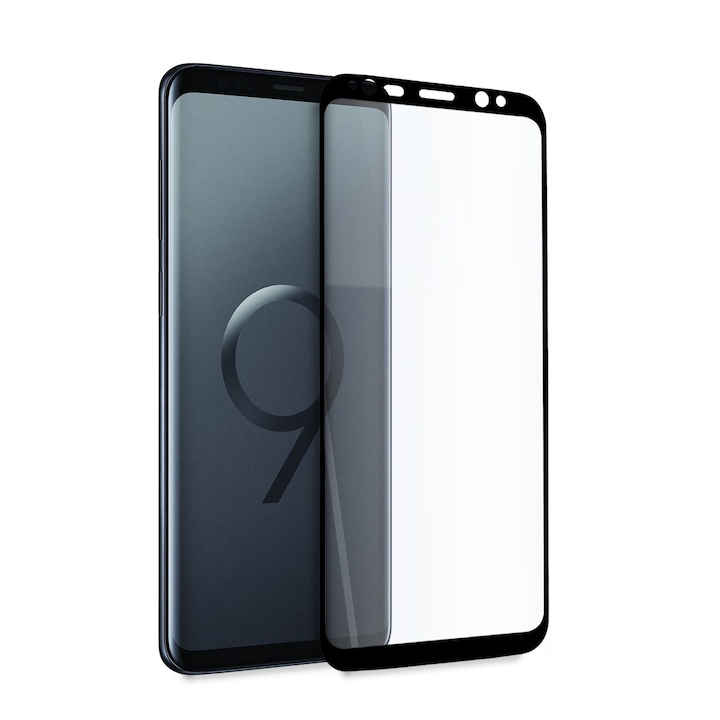 Folie ecran, Hicute, Sticla, Pentru Samsung Galaxy S9 Plus, Negru