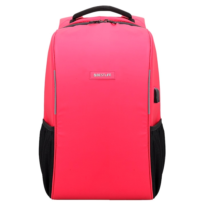 Rucsac Travel Safe, 46x29x17cm, compartiment tableta si laptop 15.6 inch, rosu