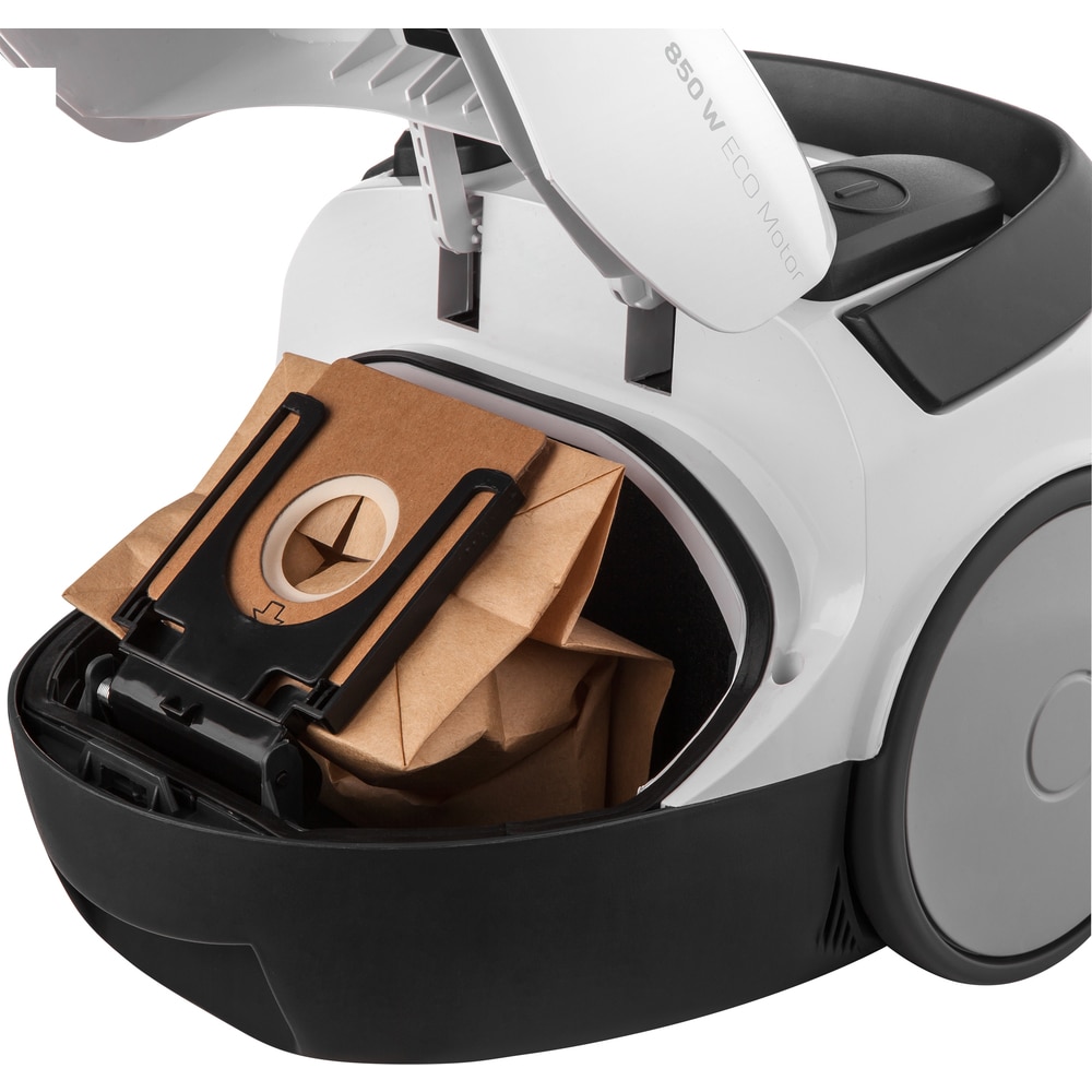 Aspirator cu sac Sencor SVC 45WH, 850W, Indicator Praf-full Roti de cauciuc, Alb