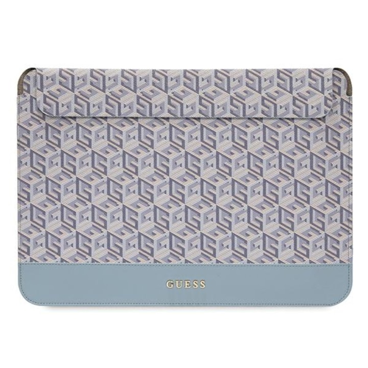 Husa laptop Guess GCube Stripe, 14", 35.5x24.5x2.5cm, albastra
