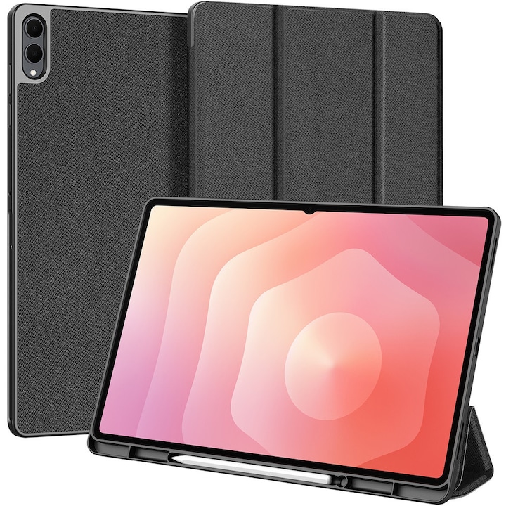 Husa tableta Dux Ducis Domo Series, neagra, pentru Samsung Galaxy Tab S11 Ultra, cu suport si functie auto wake/sleep