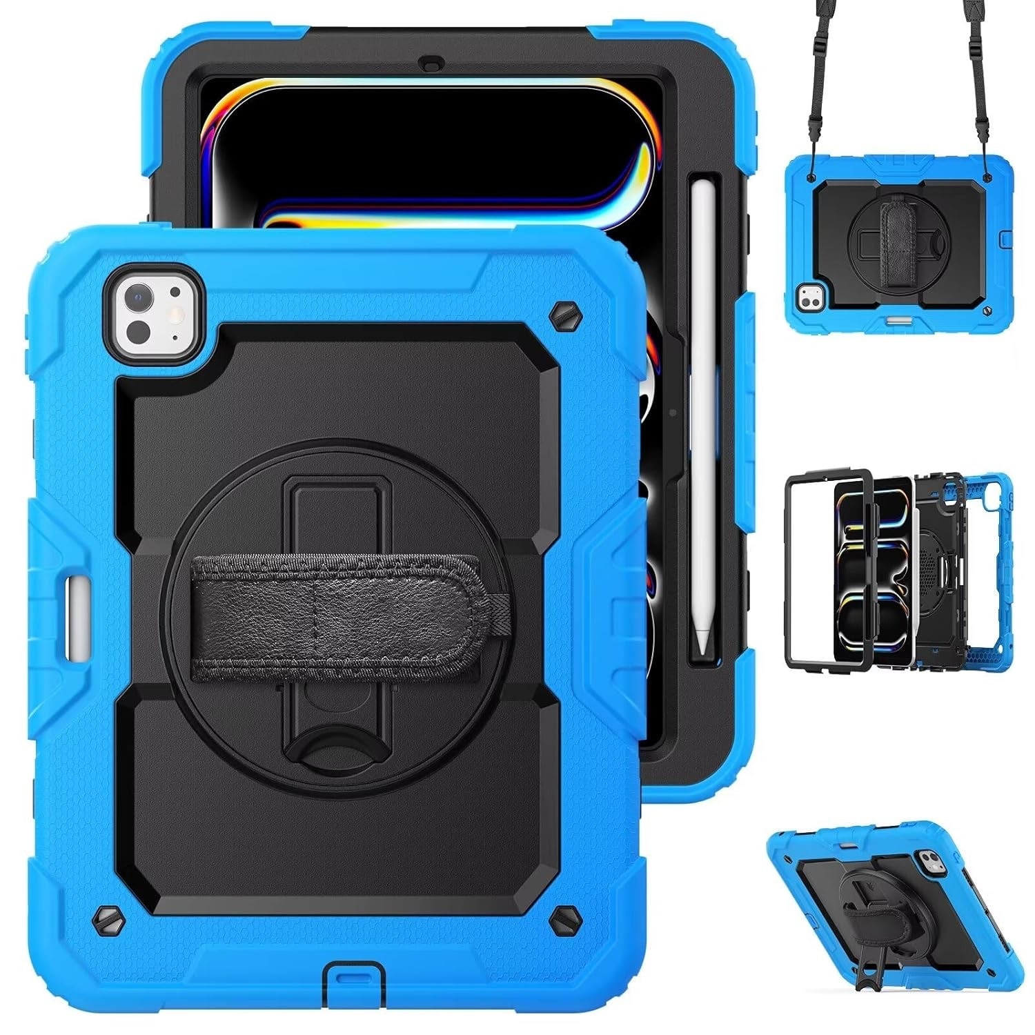 Husa compatibila cu iPad Air4/Air5 10.9 (20/22) iPad Pro 11 (18/20/21) Albastru-Negru