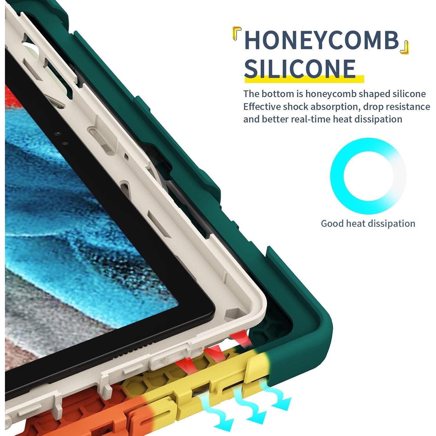 Husa Sigloo pentru Samsung Galaxy A8 10.5" (2021) (SM-X200/X205/X207), cu Suport de Sustinere, Curea de Umar, Verde multicolor