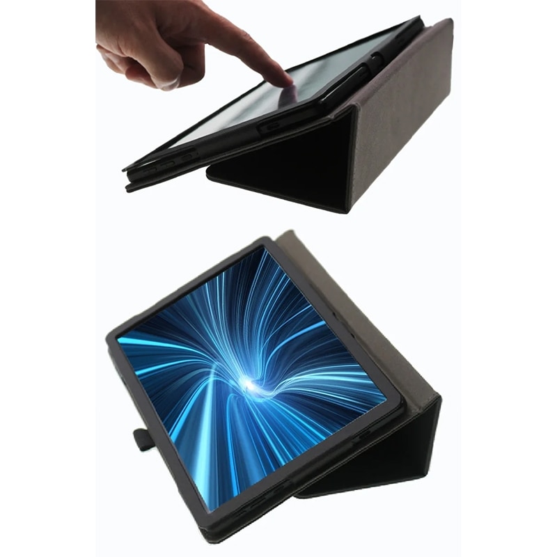 Husa tableta pentru TCL NxtPaper 11, piele cu efect de hartie, 2 plieri, anti-soc, inchidere magnetica, negru