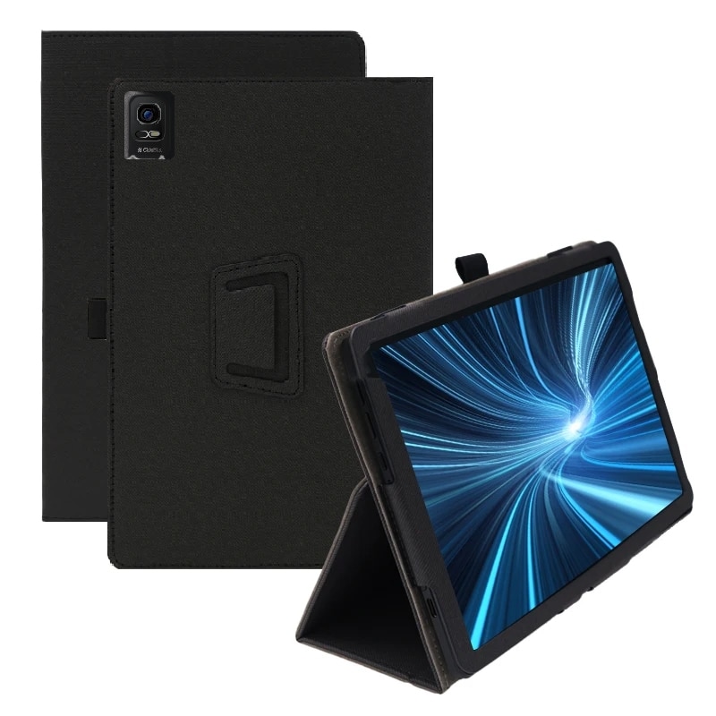 Husa tableta pentru TCL NxtPaper 11, piele cu efect de hartie, 2 plieri, anti-soc, inchidere magnetica, negru