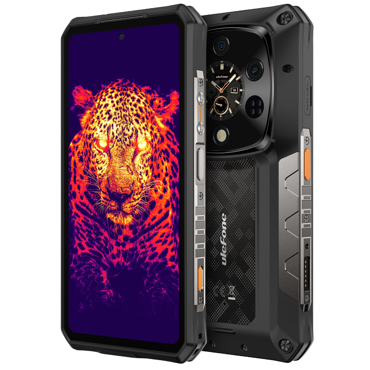 Telefon mobil Ulefone Armor 28 Ultra Thermal, Dual SIM, 5G, 6.67' 120Hz AMOLED, MTK Dimensity 9300+ (4nm), 32GB RAM (16GB + 16GB RAM), 1TB, ThermoVue T2, 10600mAh, 120W, NFC, Android 15