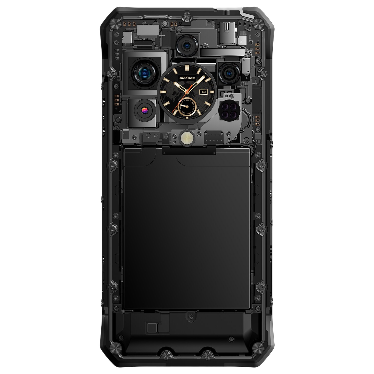 Telefon mobil Ulefone Armor 28 Ultra Thermal, Dual SIM, 5G, 6.67' 120Hz AMOLED, MTK Dimensity 9300+ (4nm), 32GB RAM (16GB + 16GB RAM), 1TB, ThermoVue T2, 10600mAh, 120W, NFC, Android 15