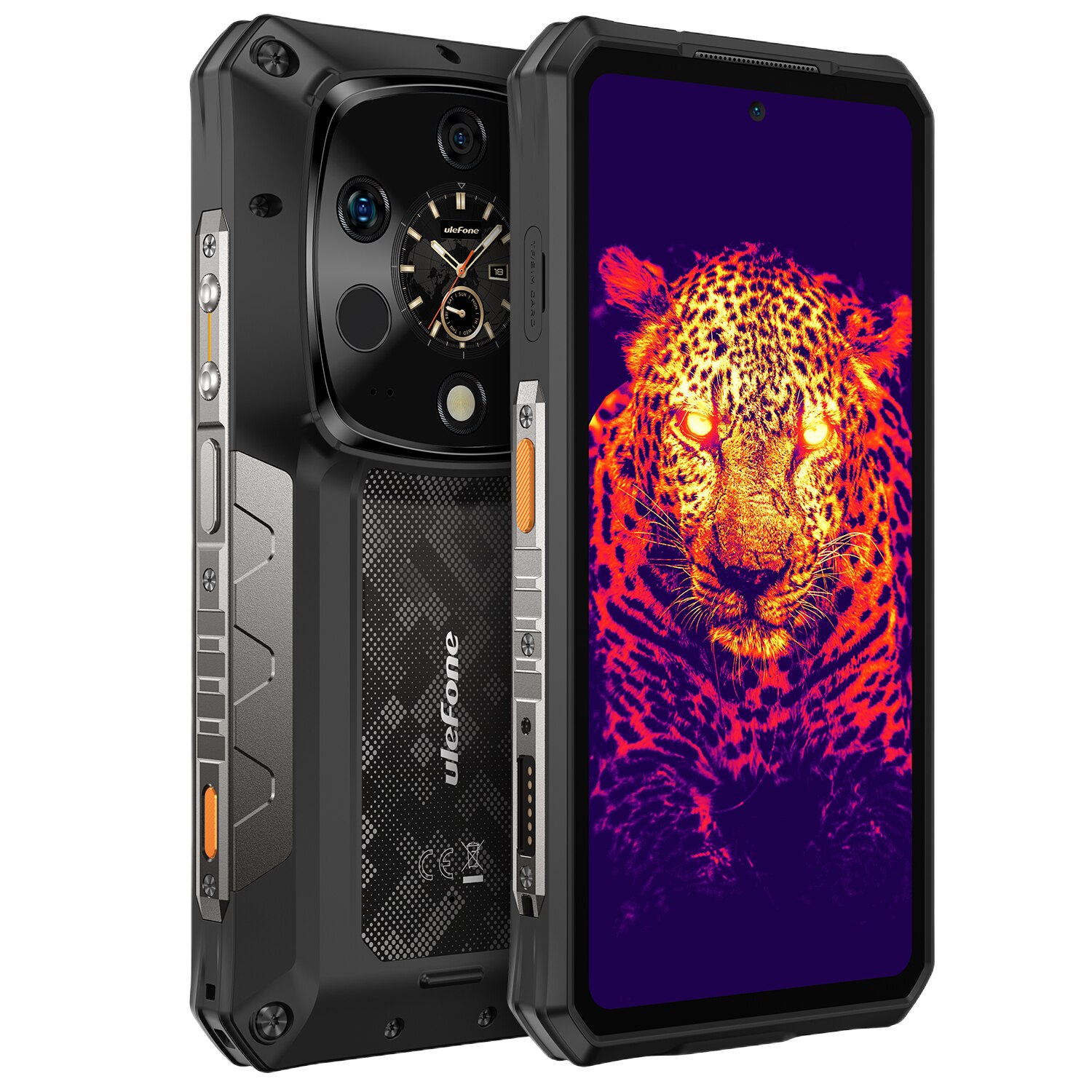 Telefon mobil Ulefone Armor 28 Ultra Thermal, Dual SIM, 5G, 6.67' 120Hz AMOLED, MTK Dimensity 9300+ (4nm), 32GB RAM (16GB + 16GB RAM), 1TB, ThermoVue T2, 10600mAh, 120W, NFC, Android 15