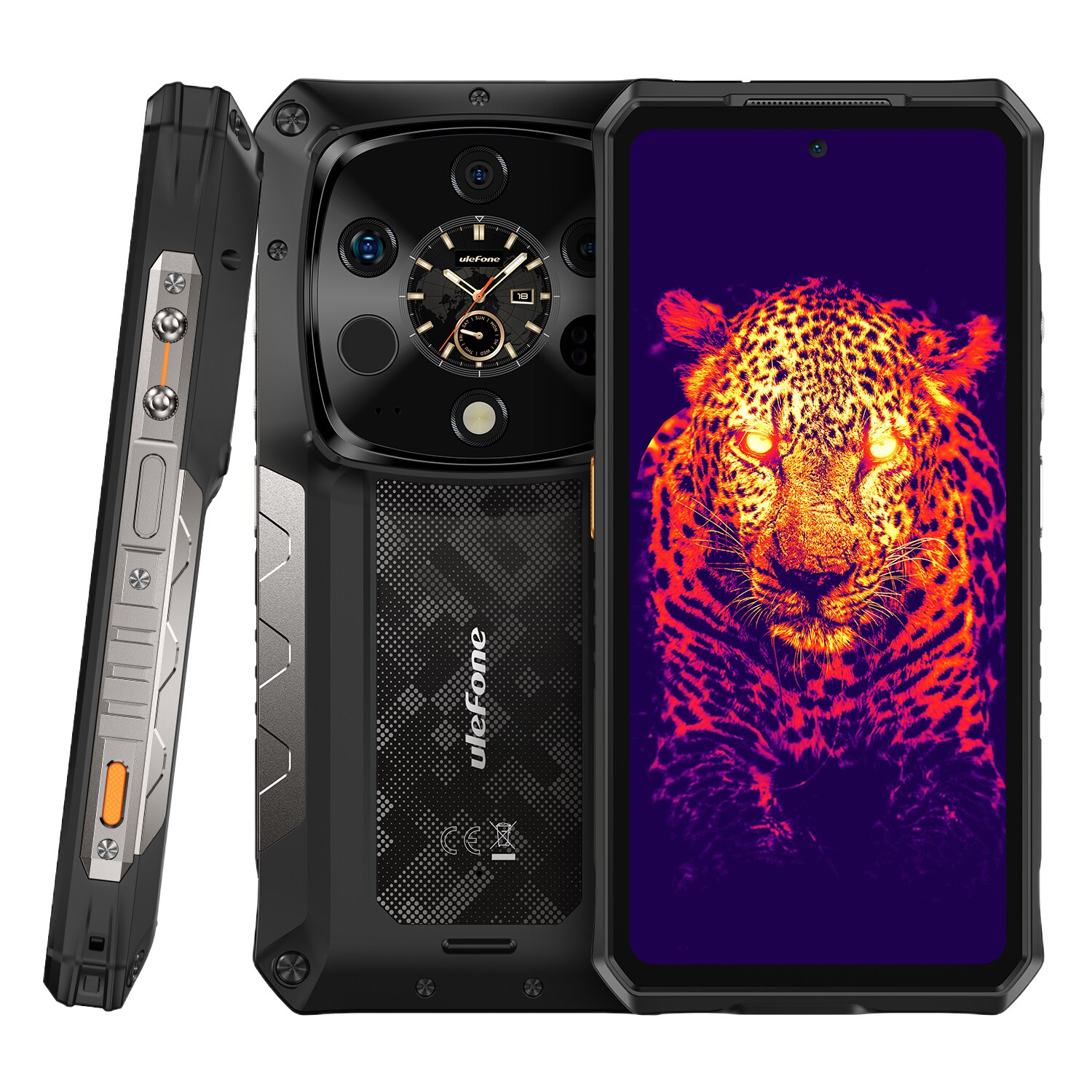 Telefon mobil Ulefone Armor 28 Ultra Thermal, Dual SIM, 5G, 6.67' 120Hz AMOLED, MTK Dimensity 9300+ (4nm), 32GB RAM (16GB + 16GB RAM), 1TB, ThermoVue T2, 10600mAh, 120W, NFC, Android 15