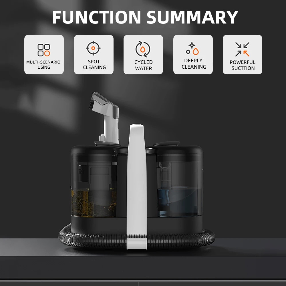 Aspirator portabil, 600W, 15kPa, accesorii incluse, alb/negru
