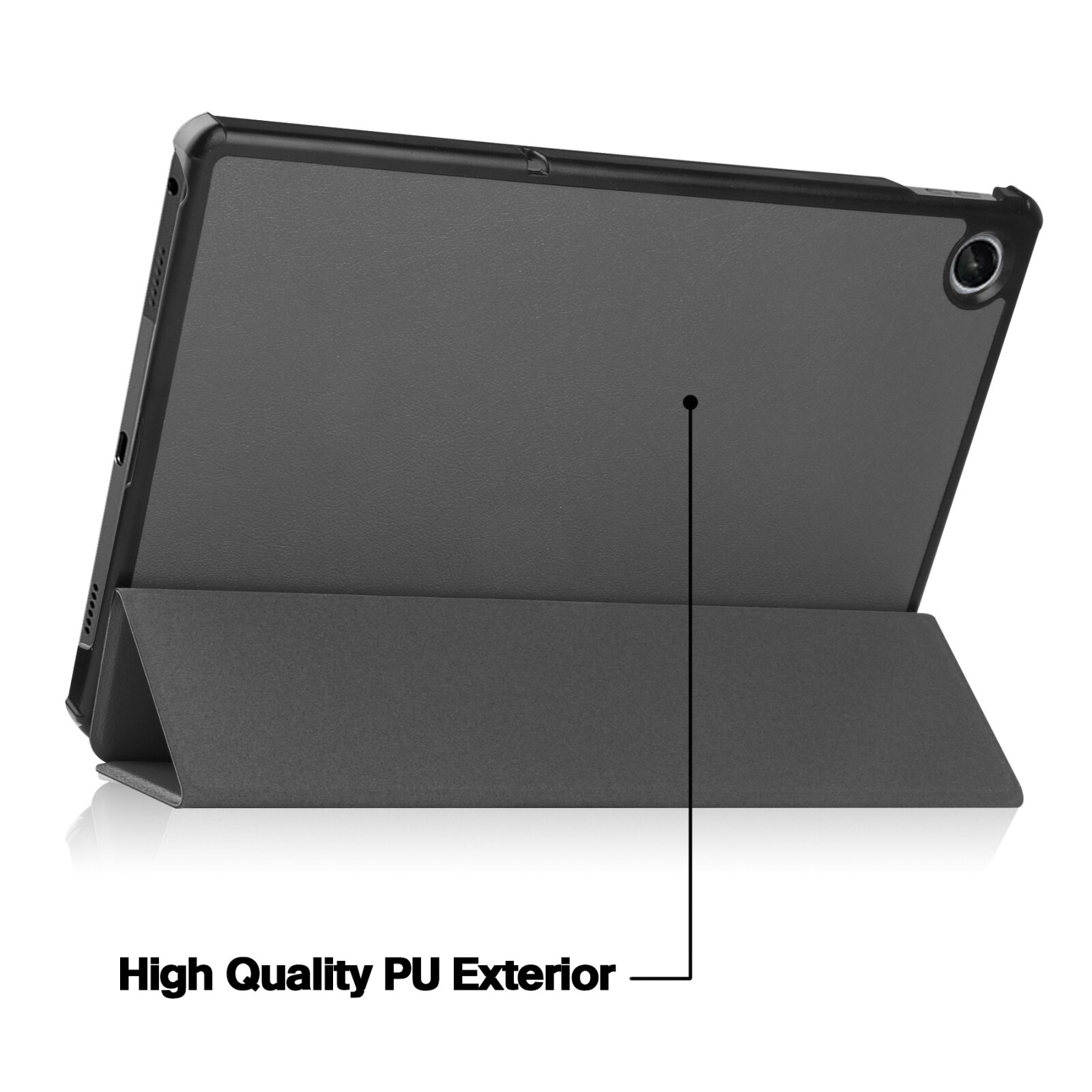 Husa tableta pentru Lenovo Qitian K10 Pro 5G, piele smart 3 plieri, gri