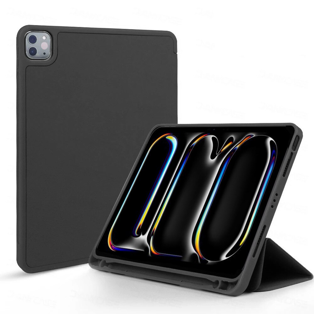 Husa pentru iPad Pro 11 2024, Smartcase cu spatiu pentru stylus, negru