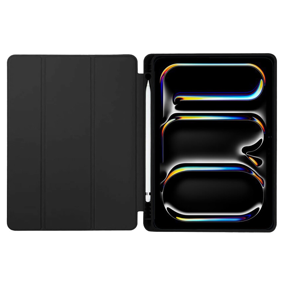 Husa pentru iPad Pro 11 2024, Smartcase cu spatiu pentru stylus, negru