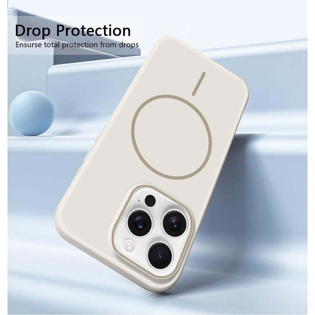 Set 2 Huse Magnetice PsAyl pentru iPhone 14 Pro, Protectie Antisoc, Alb, TPU/PC/Magnet
