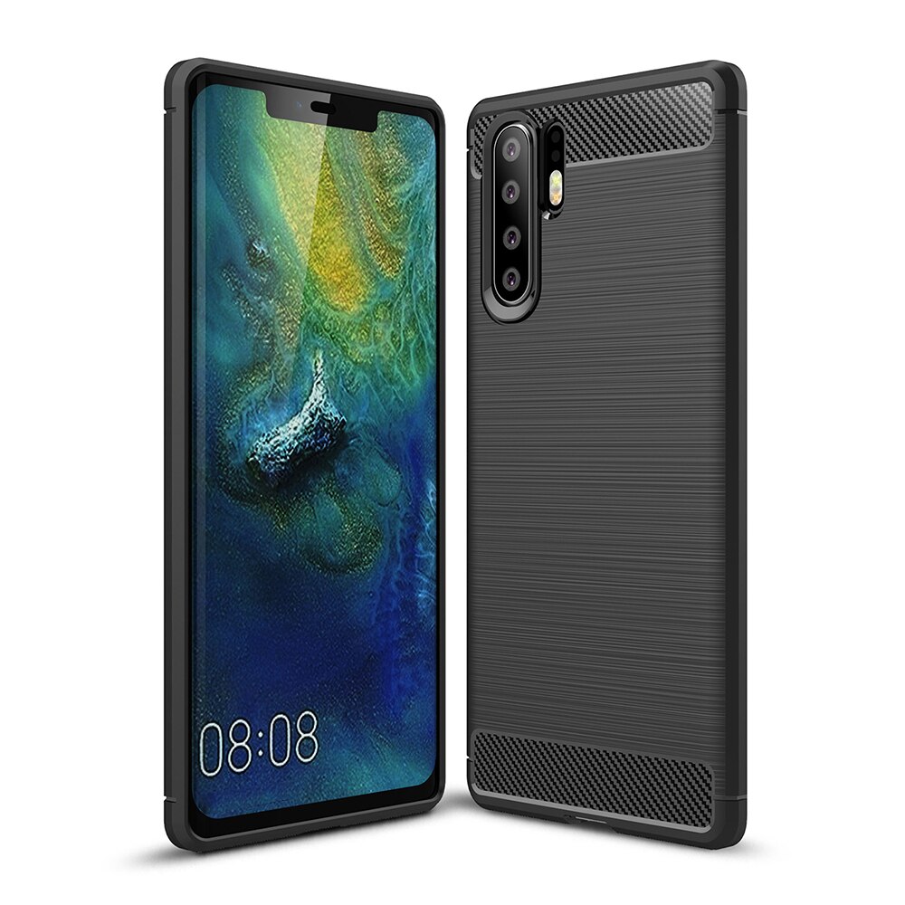 Husa TPU Carbon Huawei P30 PRO spate, Black