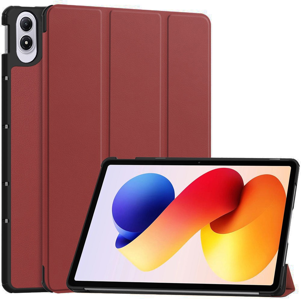 Husa tableta pentru Xiaomi Redmi Pad 2 Pro, SKYDDAR INNOVATION, cu suport Multi-Unghi si functie Sleep/Wake, FoldPro, Rosu, set cu sticker