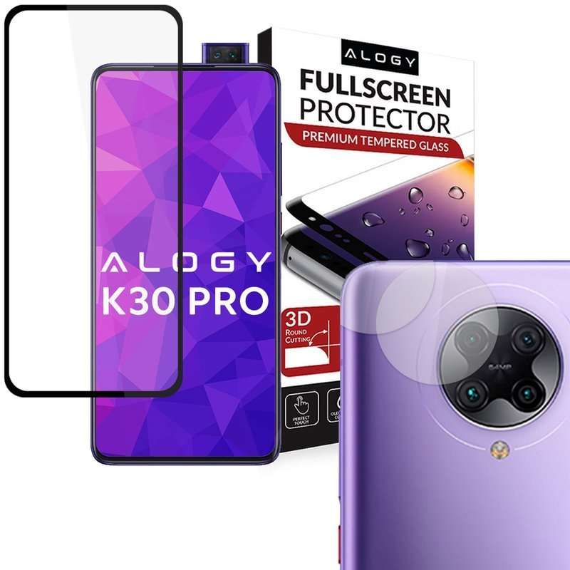 Folie protectie, Alogy, sticla, pentru Xiaomi Redmi K30 Pro Black