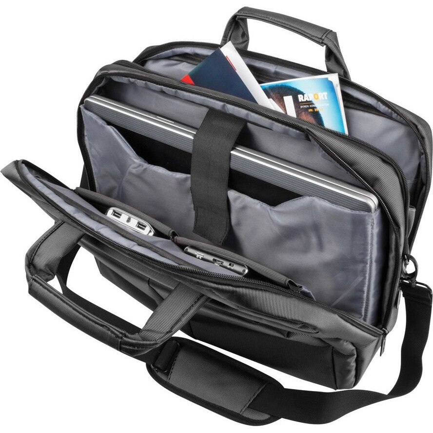 Geanta laptop Natec Gazelle 15,6"-16", 3 compartimente, grafit, sistem trolley