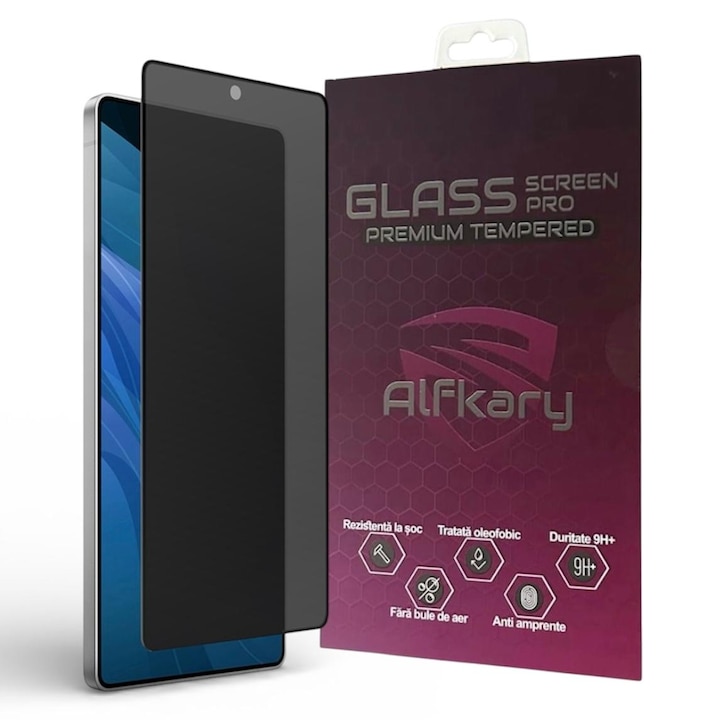 Folie protectie Privacy Alfkary, sticla securizata compatibila Samsung Galaxy S26 Ultra, Full Glue