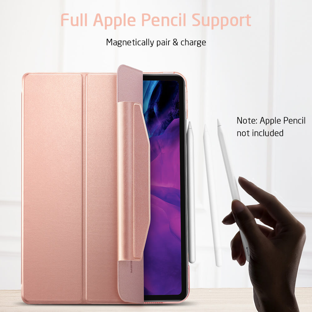 Husa tableta ESR Yippee Trifold cu inchidere, roz aurie, pentru iPad Pro 11 2018/2020