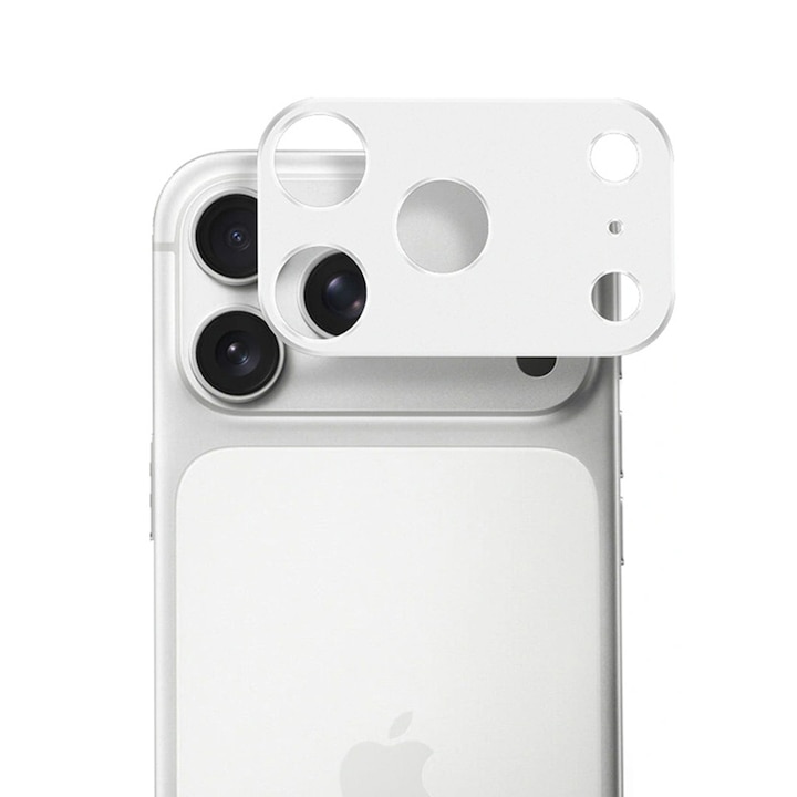 Folie protectie camera pentru iPhone 17 Pro Max, Techsuit Full Glass, Silver