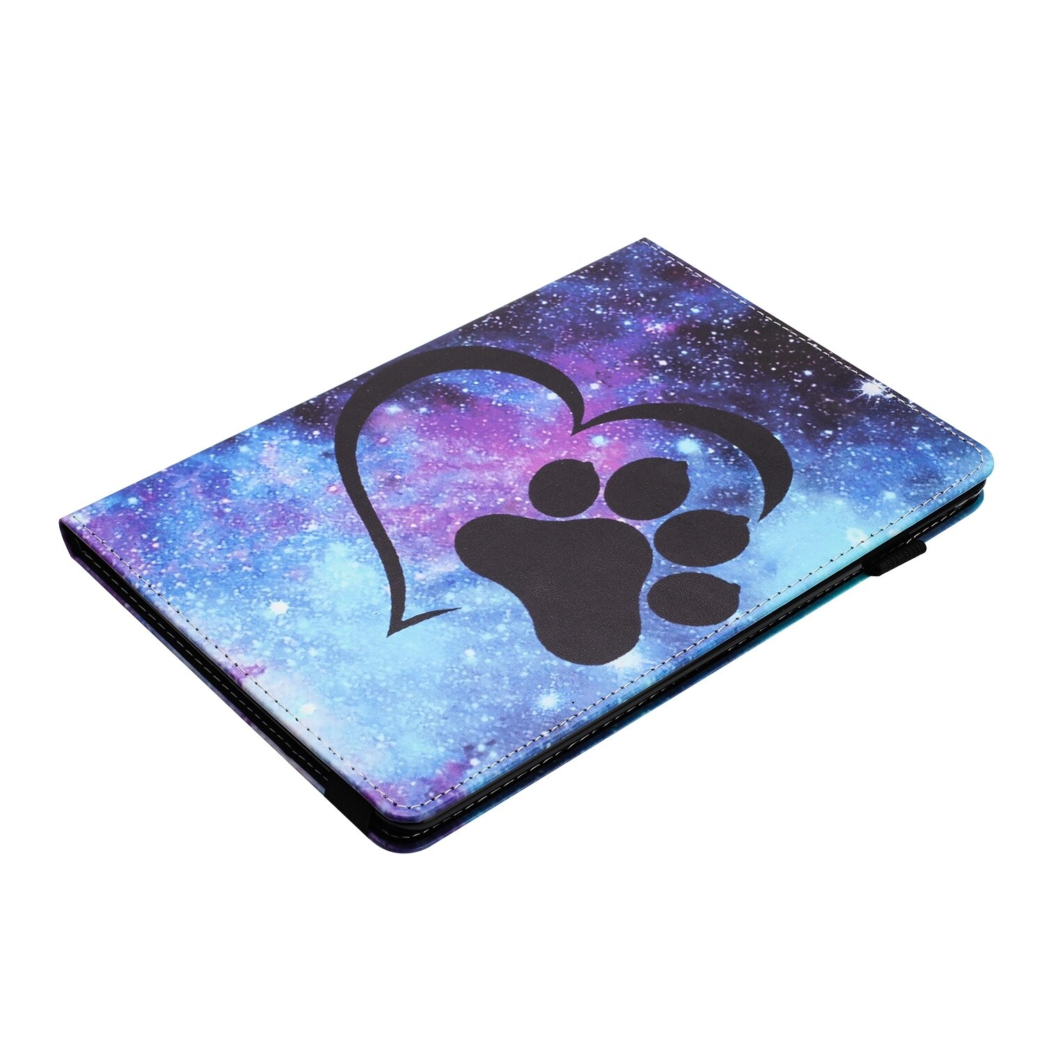 Husa tableta pentru Huawei MediaPad T5 10, piele inteligenta cu textura de cusatura Litchi, design smart cu amprenta, culoare: footprint