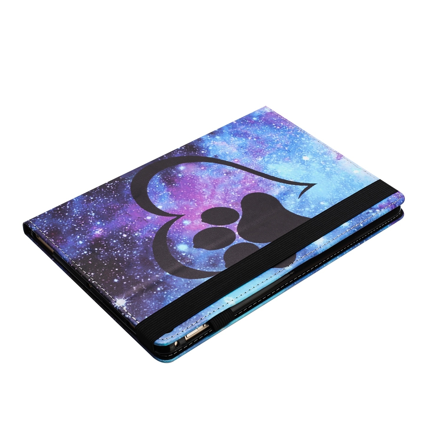 Husa tableta pentru Huawei MediaPad T5 10, piele inteligenta cu textura de cusatura Litchi, design smart cu amprenta, culoare: footprint