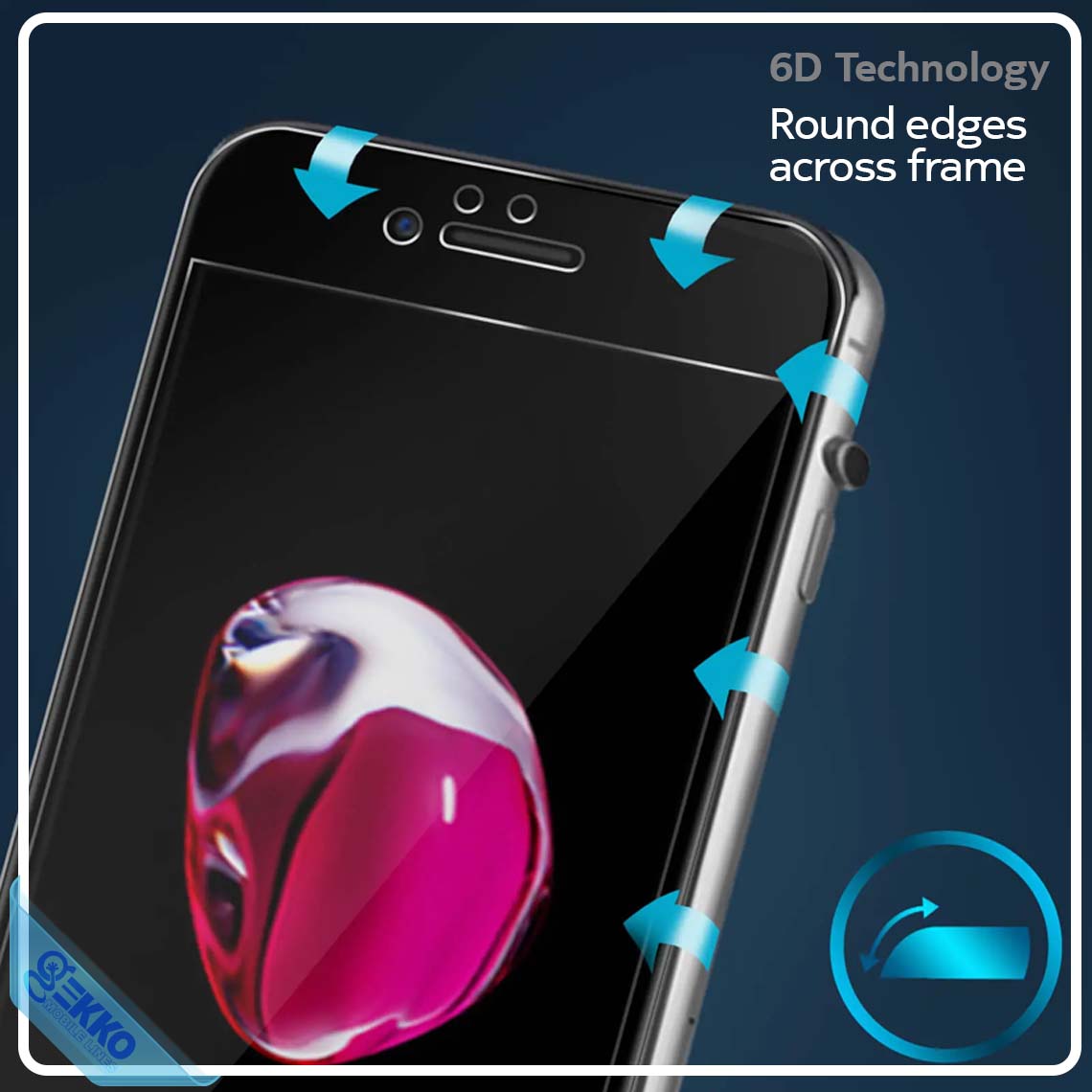Folie de sticla 5D negru compatibil cu Apple Iphone 7/8 Plus Black