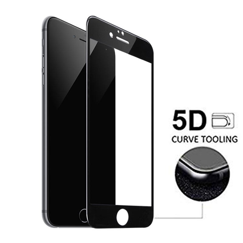 Folie de sticla 5D negru compatibil cu Apple Iphone 7/8 Plus Black