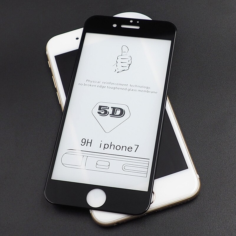 Folie de sticla 5D negru compatibil cu Apple Iphone 7/8 Plus Black
